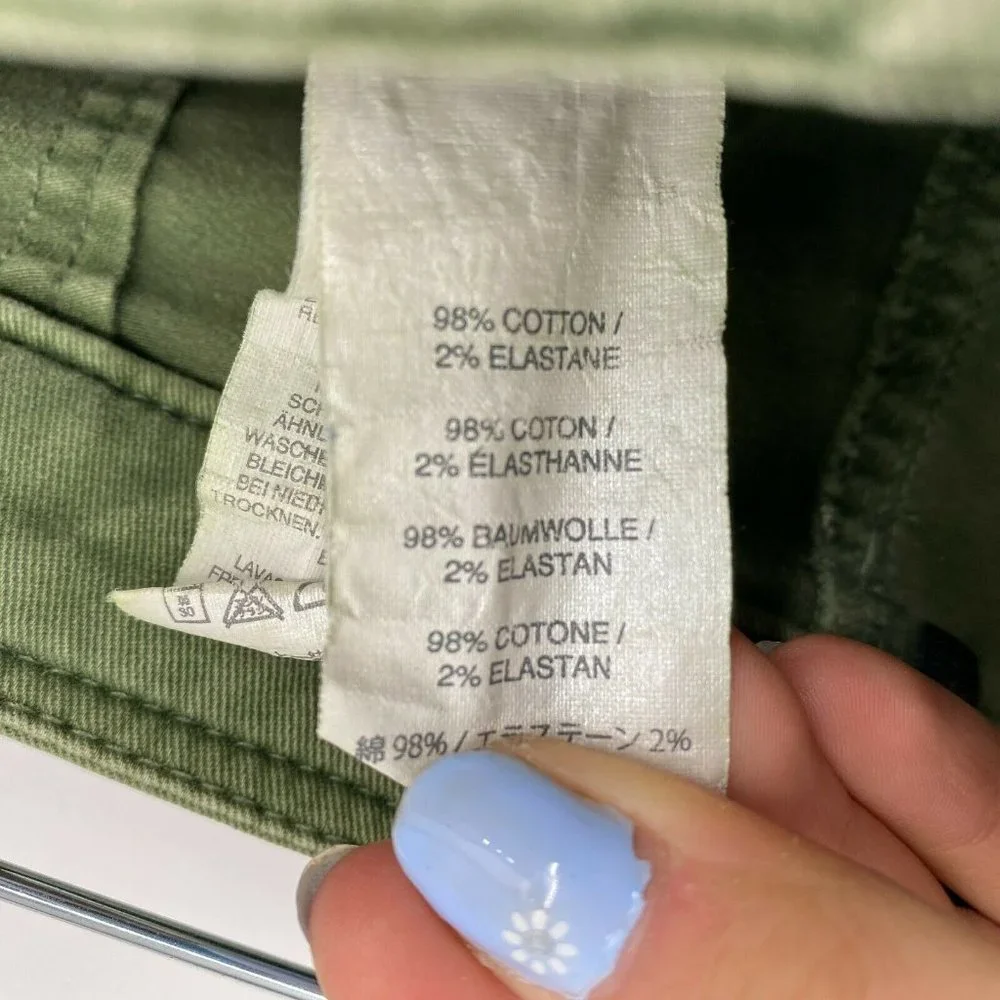 J. Crew Ankle Zip Skinny Jogger Pants Women's Size 0 Mid Rise Stretch Crop Green - Picture 6 of 12